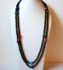 Retro Black Glass Beads Necklace 100420