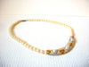 Vintage Glass Pearl Rhinestones Necklace 100420