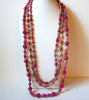 Vintage Long Pink African Paper Beads Necklace 100420