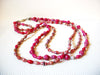 Vintage Long Pink African Paper Beads Necklace 100420