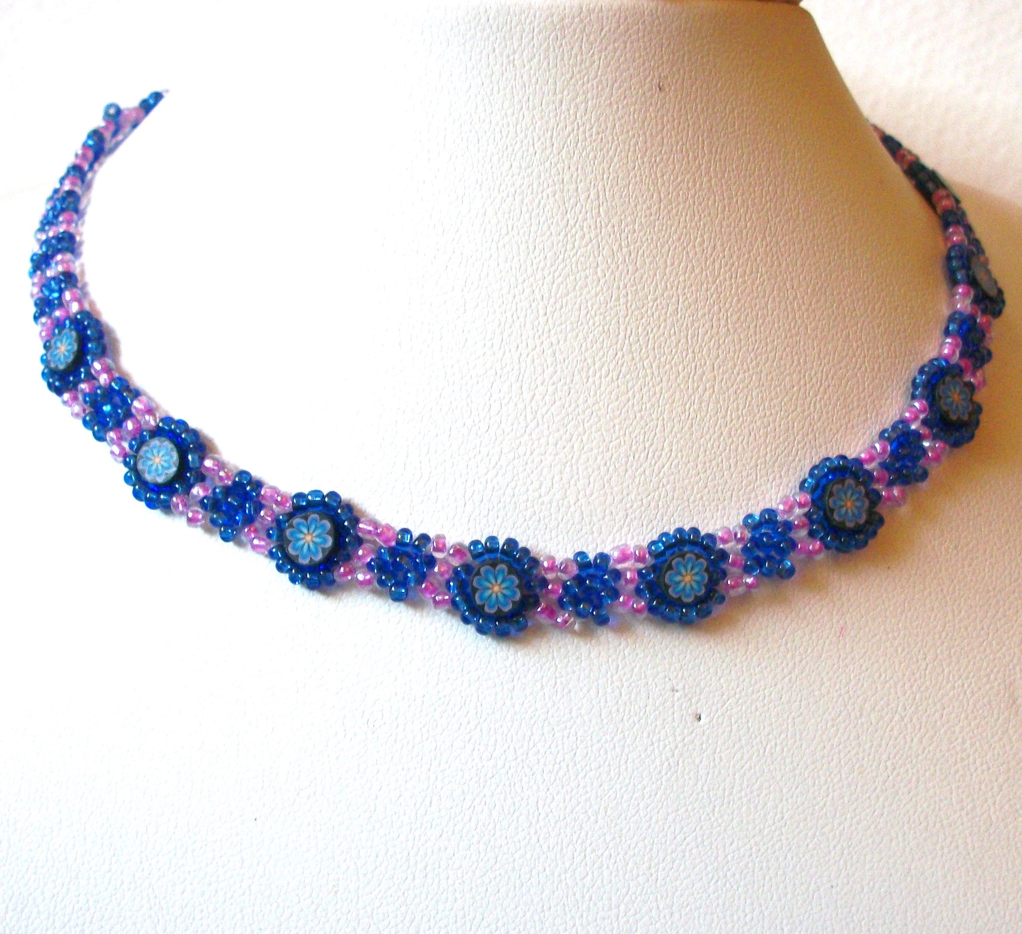 Vintage Glass Millifiori Choker Necklace 100420