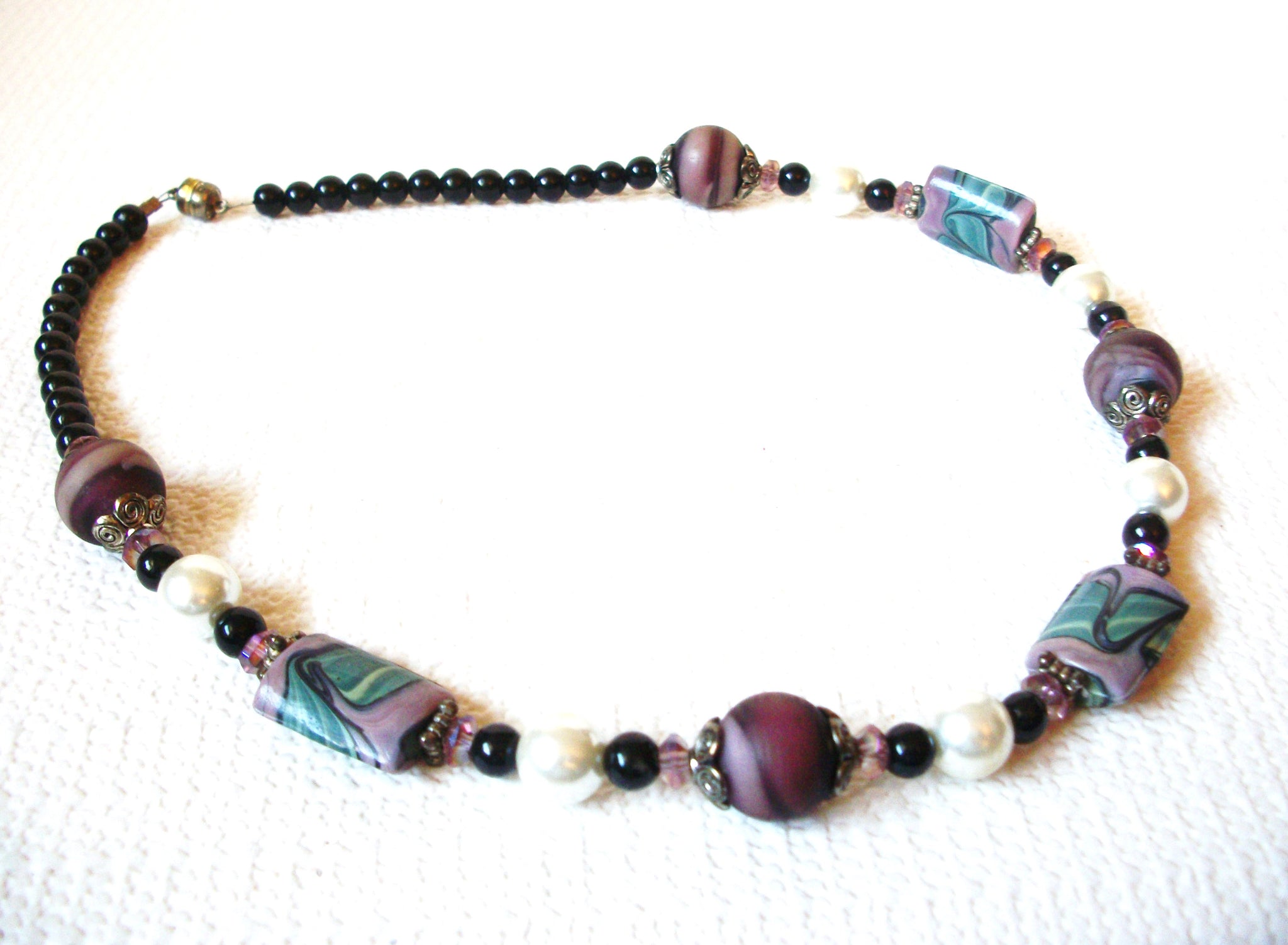 Fair Trade African Krobo Stone Glass Pearls Necklace 100520