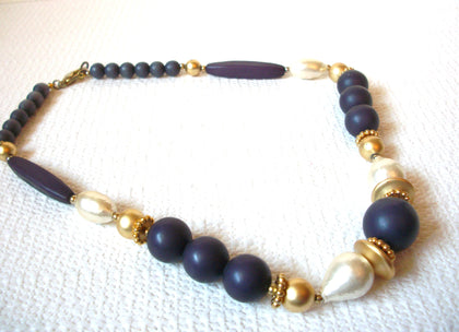 Vintage Plum Wood Pearl Necklace 100520