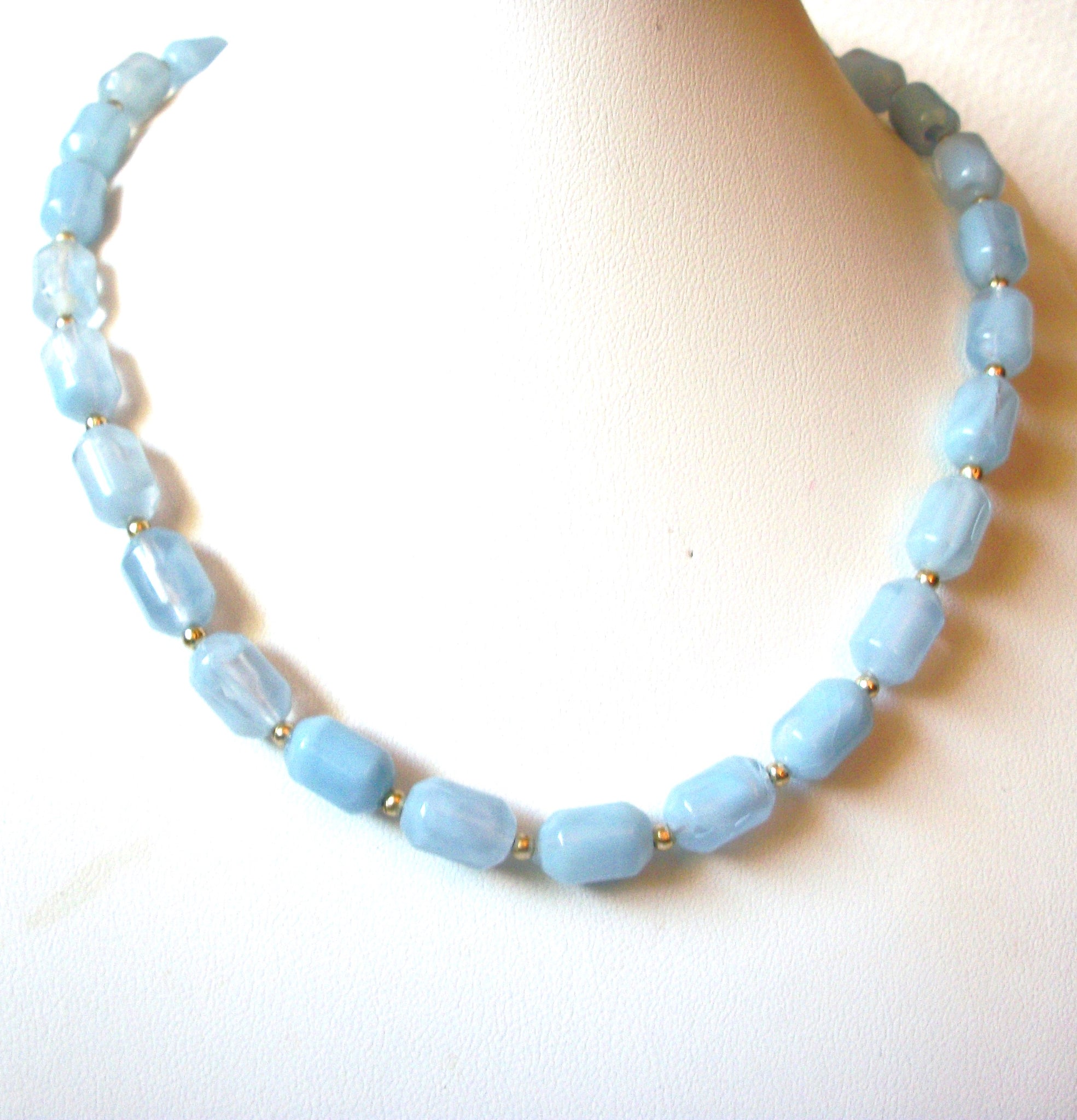 Retro Baby Blue Lucite Necklace 100520