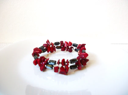 Coral Hematite Bracelet 100620