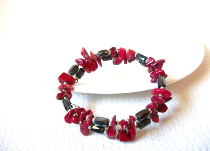 Coral Hematite Bracelet 100620