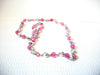 Retro Pink Silver Necklace 100520