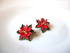 Vintage Christmas Pointsettia Earrings 100520