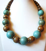 Vintage Patina Wood Necklace 100520