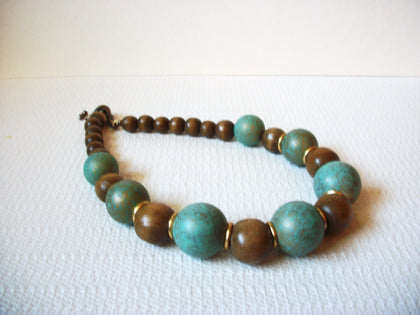 Vintage Patina Wood Necklace 100520