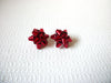 Vintage Red Ribbon Christmas Earrings 100520