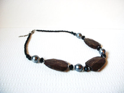 Retro Gray Black Silver Necklace 100720