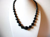 Vintage Black Czech Glass Necklace 100720