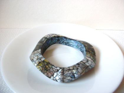 Large Retro Paua Abalone Shell Bangle Bracelet 100720