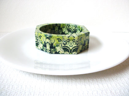 Retro Green Paisley Bangle Bracelet 100720