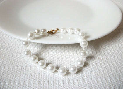Retro White Faux Pearl Bracelet 100620