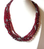 Vintage Blood Red Silver Necklace 100720