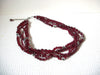 Vintage Blood Red Silver Necklace 100720