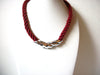 Retro Crimson Red Silver Necklace 100720