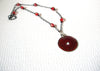 Retro Red Silver Pendant Necklace 100720