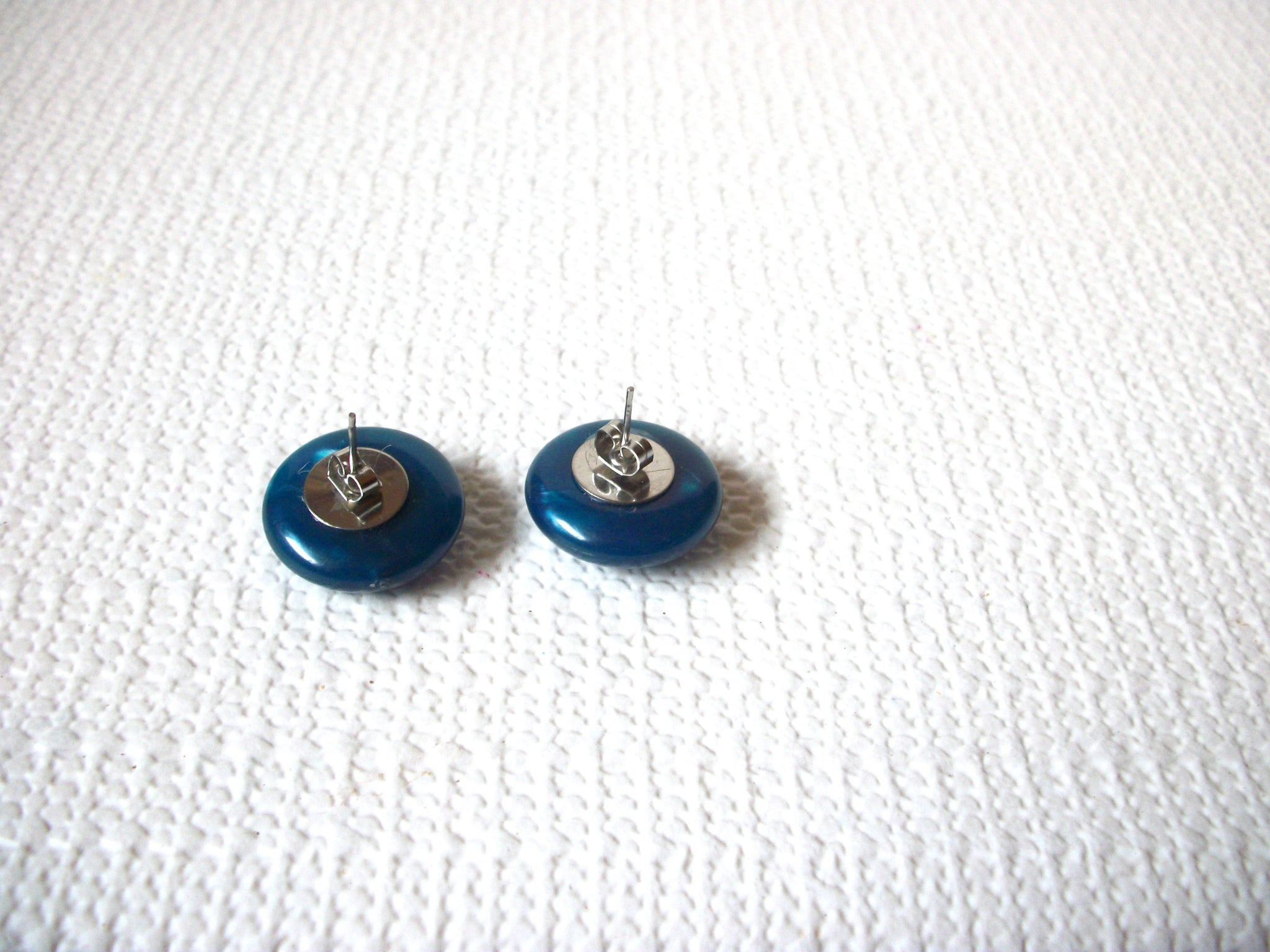 Retro Blue Lucite Earrings 100820