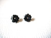 Retro Black Glass Flower Earrings 100820