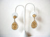 Vintage Gold White Floral Earrings 100820