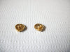 Vintage Gold Blue Shell Earrings 100820