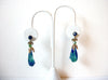 Vintage Blue Glass Earrings 100820