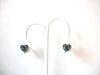 Vintage Silver Blue Heart Earrings 100820