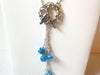 Retro Blue Glass Hummingbird Necklace 100820