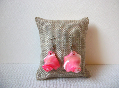 Retro Pink Shell Earrings 100820