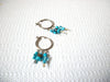 Retro Silver Turqouise Blue Hoop Earrings 100820