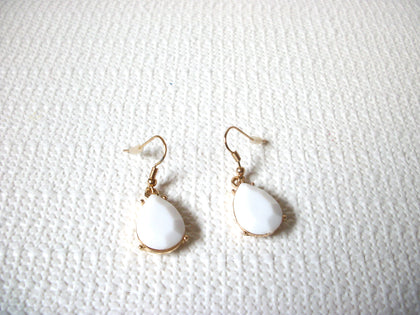 Retro Silver White Dangle Earrings 100820
