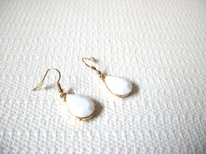 Retro Silver White Dangle Earrings 100820