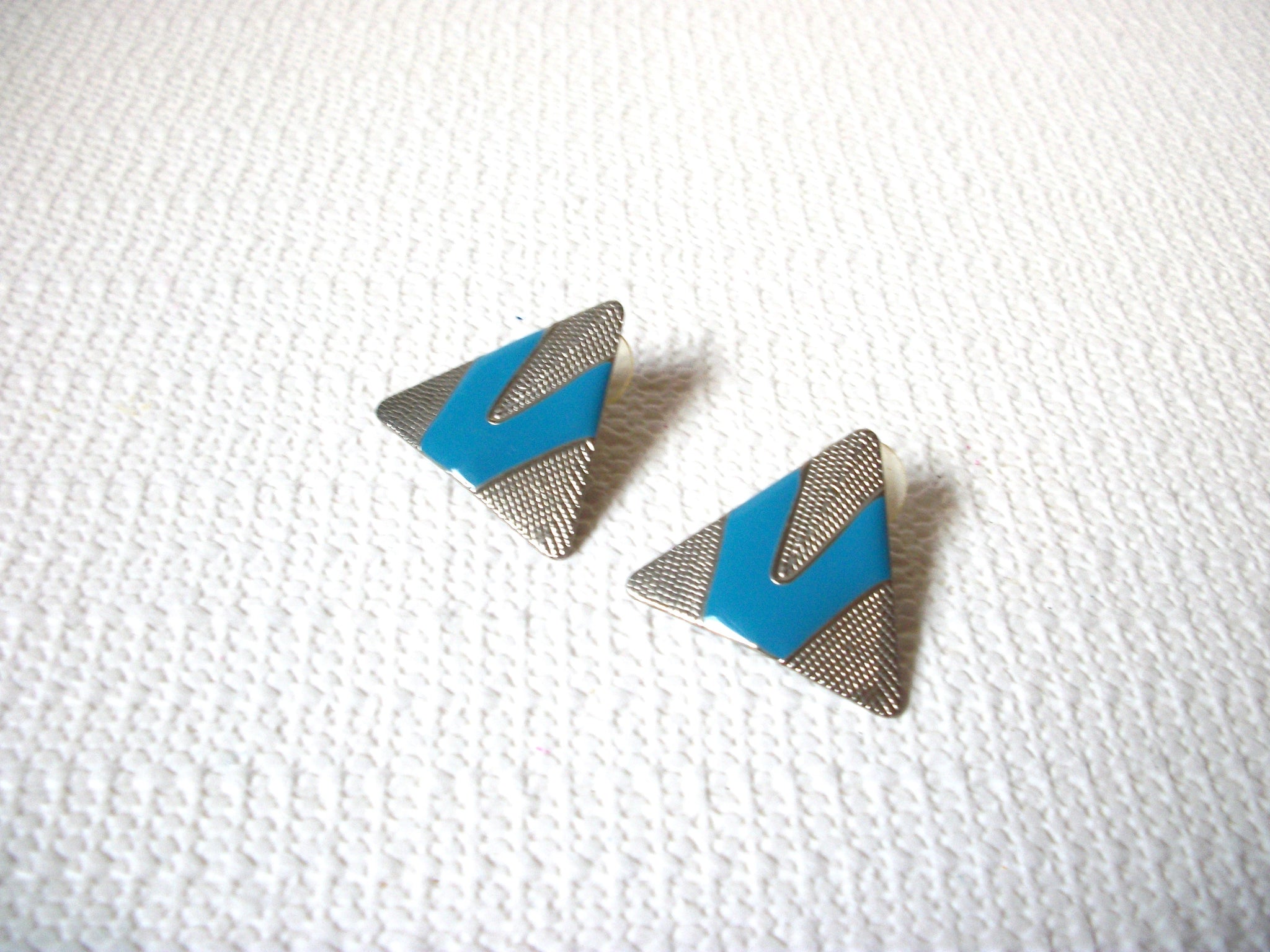 Retro Silver Blue Earrings 100820