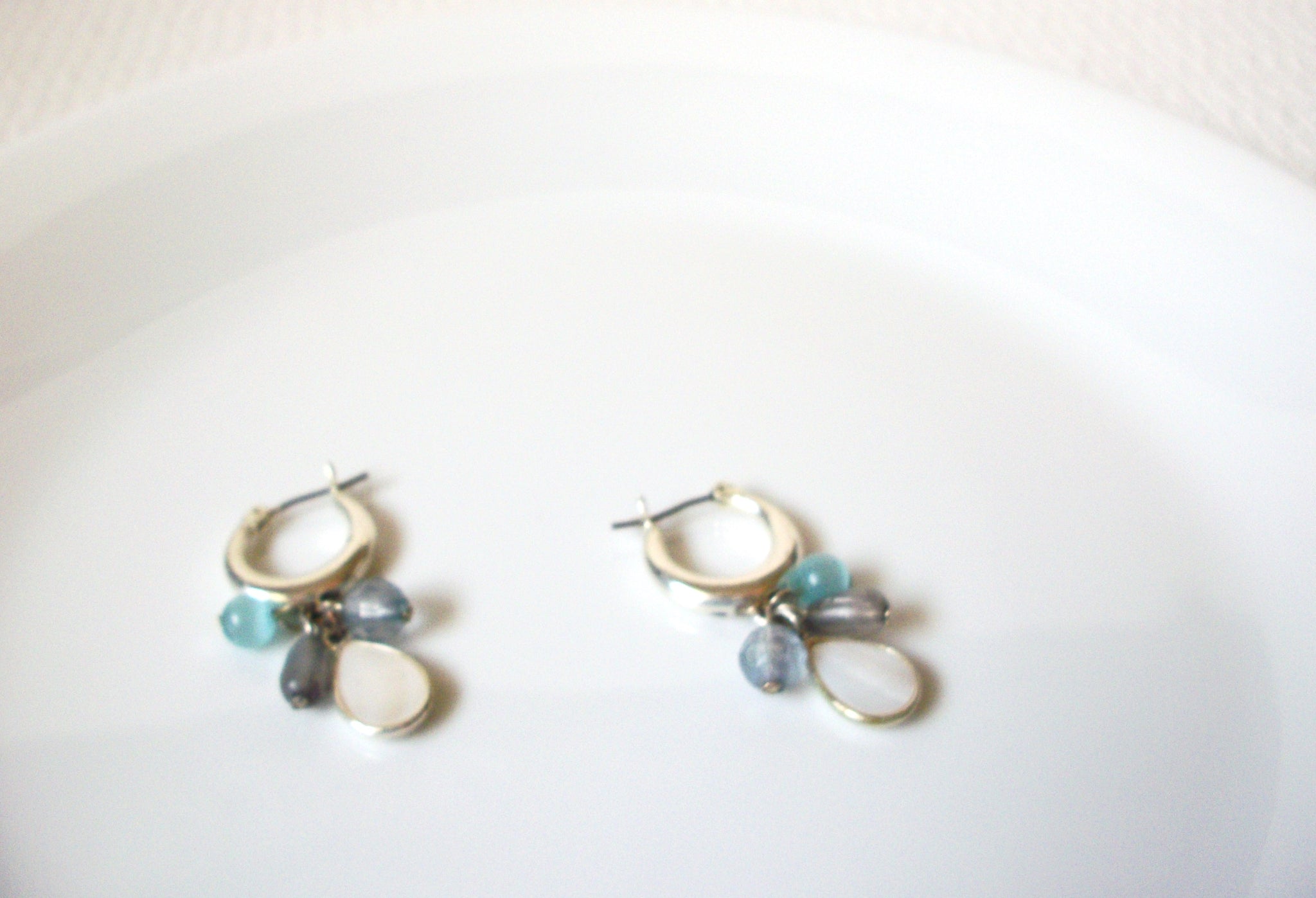 Retro Glass Hoop Earrings 100820