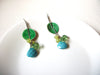 Retro Green Blue Long Shell Earrings 100820