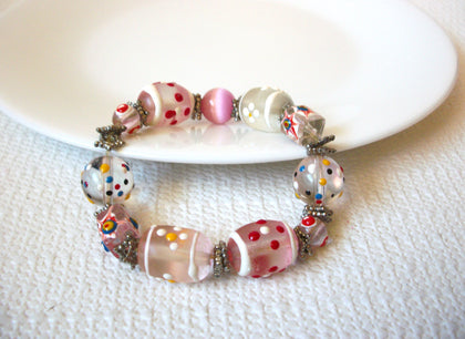 Vintage Moon Glow Glass Bracelet 100820