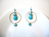 Retro Blue Hoop Earrings 100920