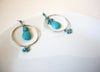 Retro Blue Hoop Earrings 100920