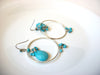 Retro Blue Hoop Earrings 100920