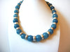 Vintage Blue Pottery Stones Necklace 100920