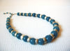 Vintage Blue Pottery Stones Necklace 100920