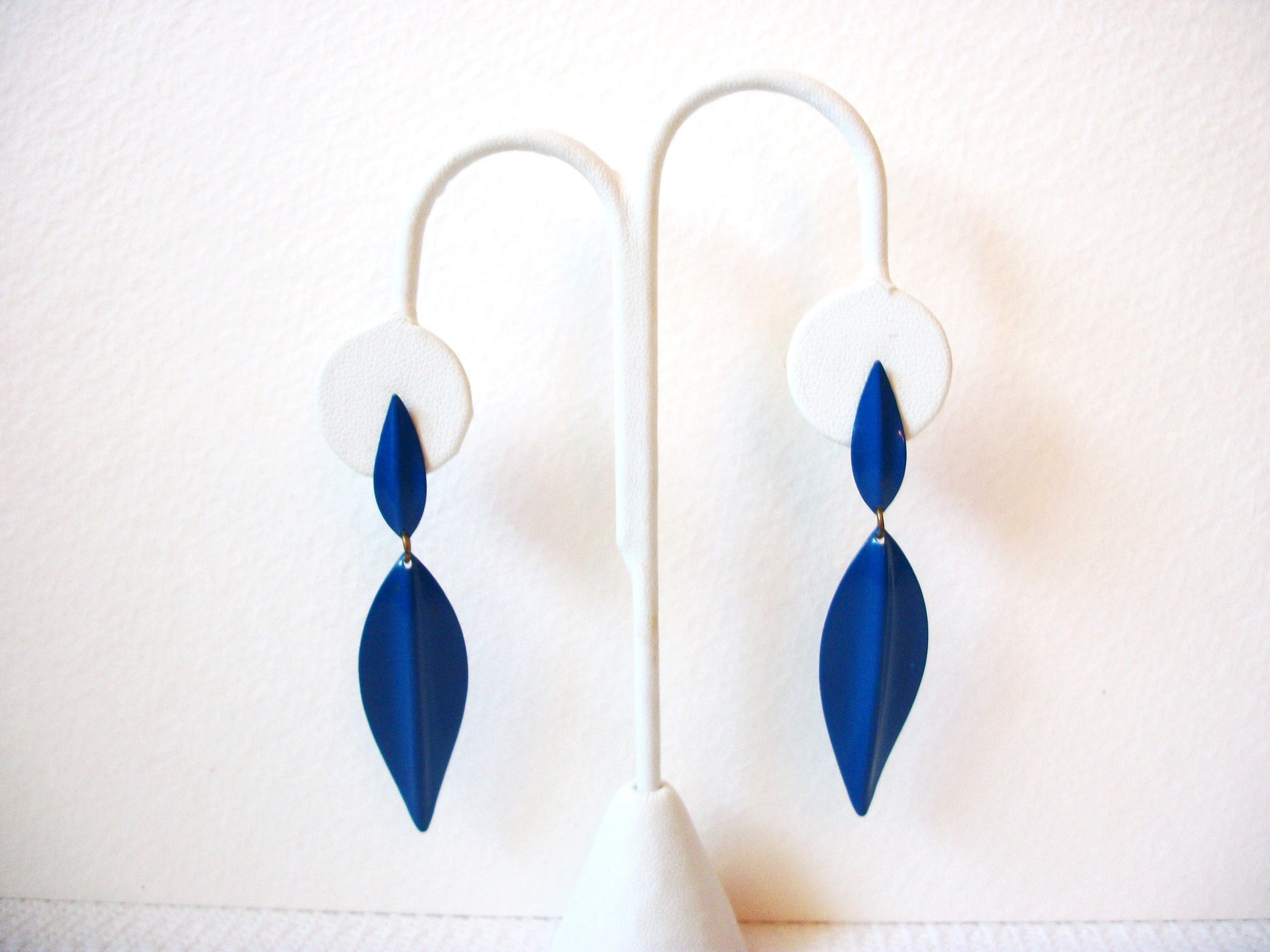 Retro Blue Metal Earrings 100920