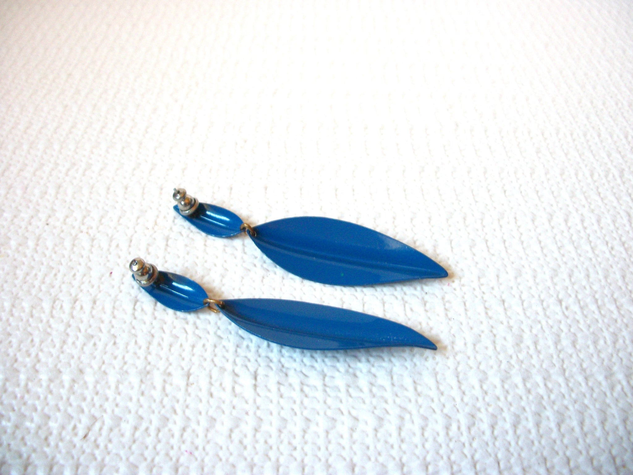 Retro Blue Metal Earrings 100920