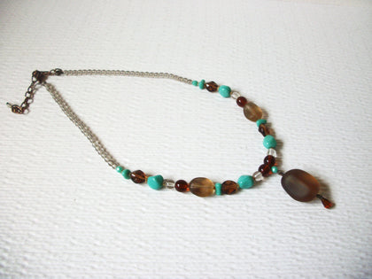 Sea Frosted Glass Pendant Necklace 122920