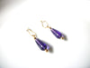 Retro Purple Lucite Dangle Earrings 92816