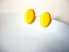 Retro Bright Yellow Old Plastic Earrings 82217