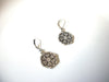 Vintage Filigree Silver Toned Clear Rhinestone Flower Dangle Earrings 82217